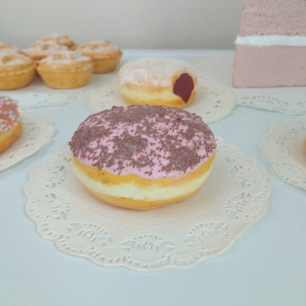 Fake Strawberry & Chocolate Doughnut Home Decor, Party Prop, Cake Shop, T.V., Fi