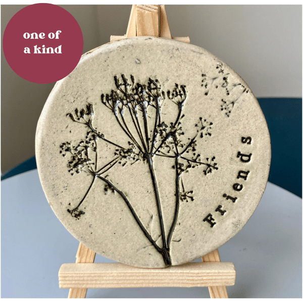 Friends glazed pottery coaster decorative clay tile, ornament, craftmas