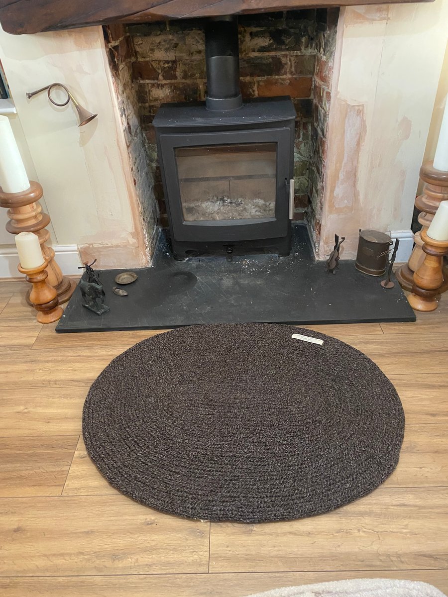 British Shetland grey wool rug