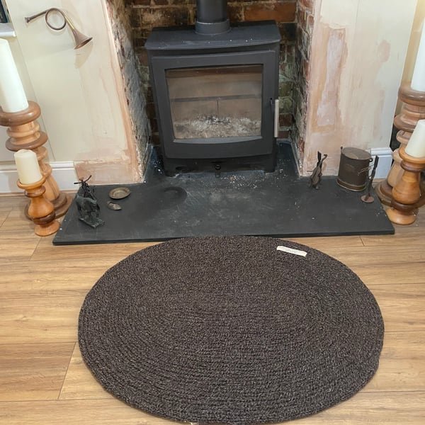 British Shetland grey wool rug
