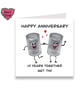 Tin anniversary card, happy tenth anniversary card with 2 tins - Image 2