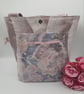 Soft floral lilac and blue handbag with pockets and decorative buttons.   - Image 7