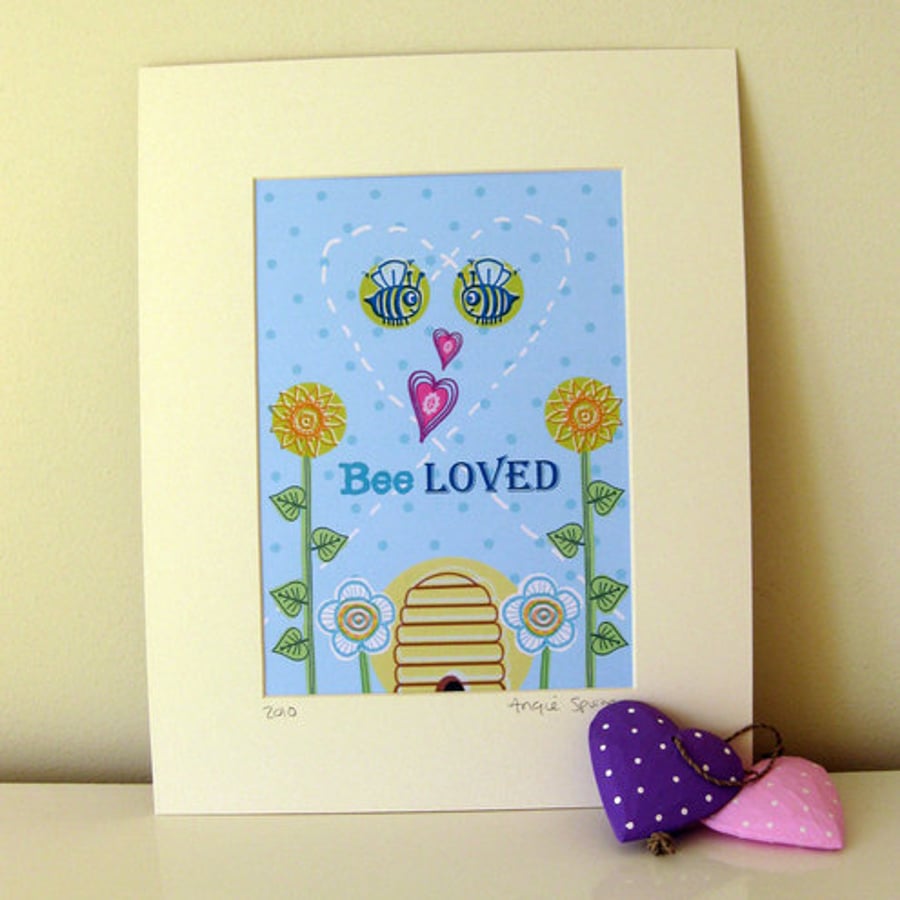 7X5" Mounted Print - 'Bee Loved'