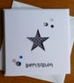 Navy Blue and White Polka Dot Star Aperture Birthday Card - Image 5