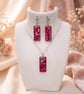 Handmade Magenta Resin Jewellery Set