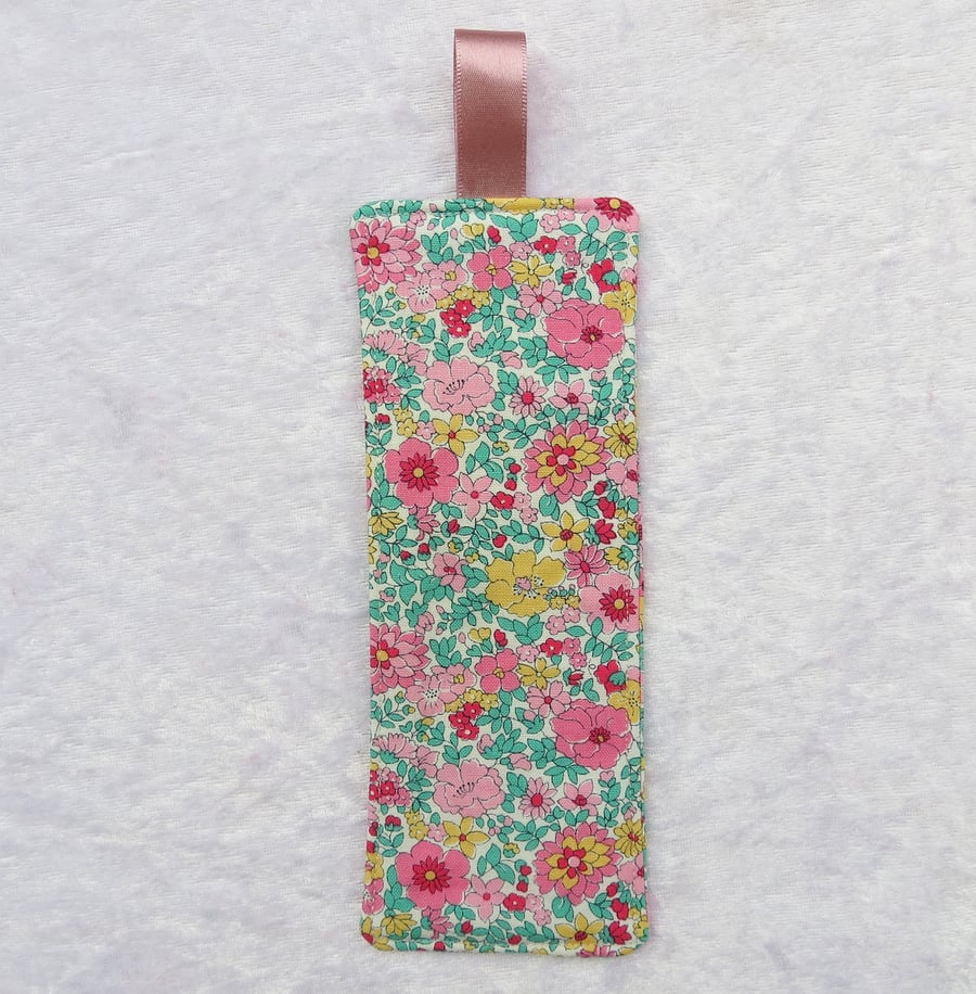 Bookmark, Liberty cotton bookmark, floral bookmark