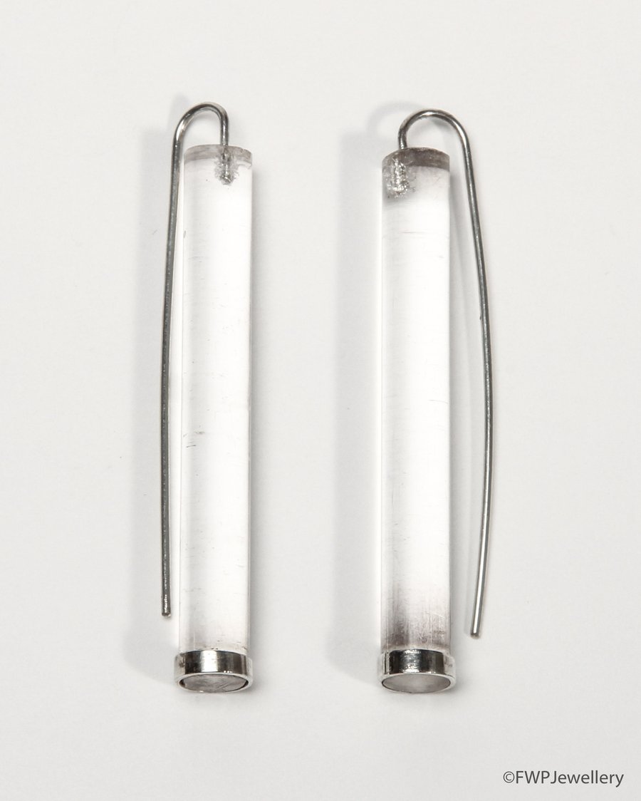 Clear Acrylic Rod Earrings