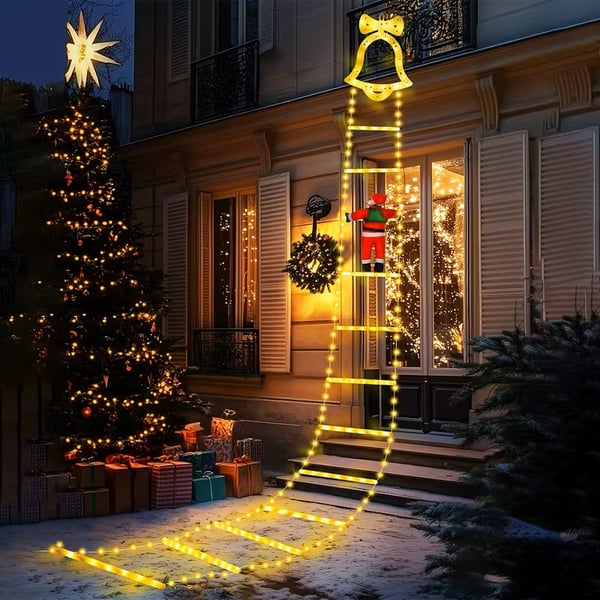 Christmas 12-LED Ladder Santa Claus Climbing Staircase Lights