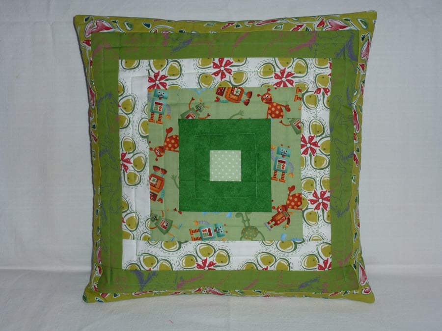 Green Log Cabin Cushion