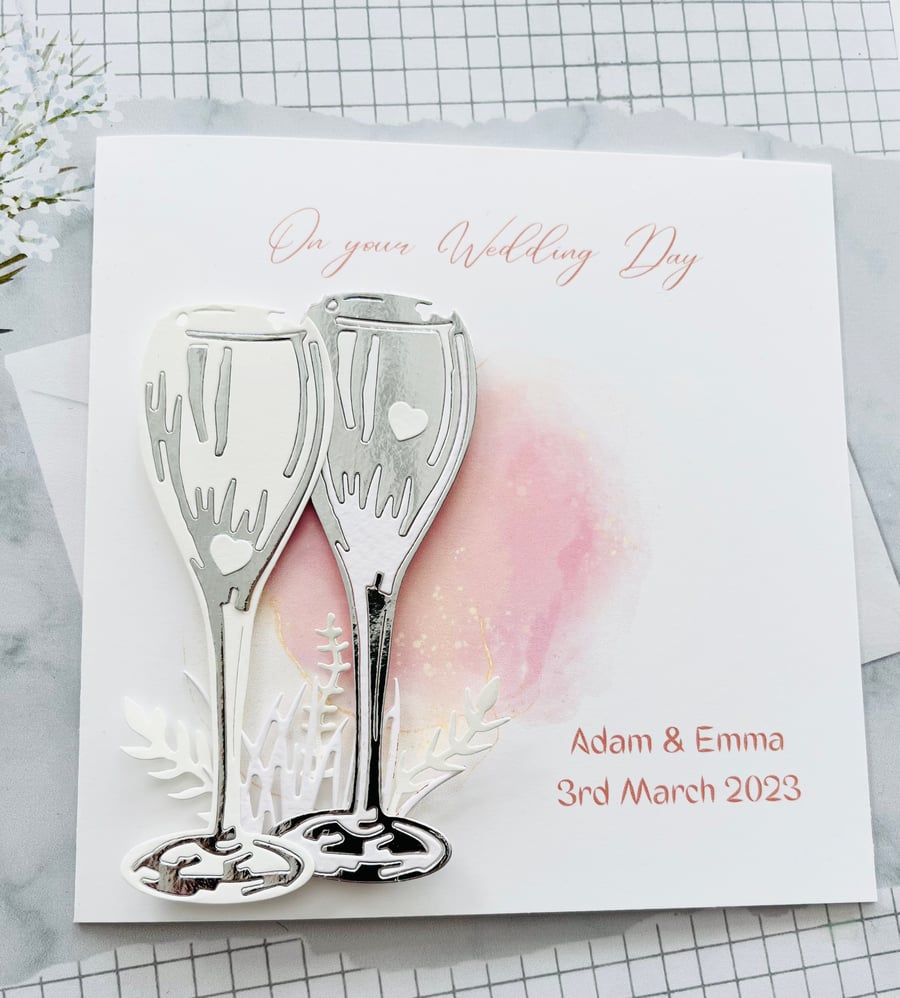 Personalised Wedding Card, Daughter or Son Wedding, Bride and Groom Card