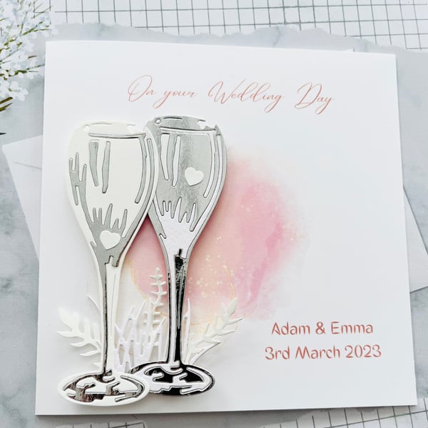 Personalised Wedding Card, Daughter or Son Wedding, Bride and Groom Card