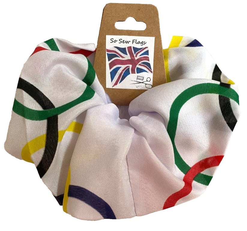 Sport 5 Rings Sports Flag Hair Scrunchie Scrunchies Accessory Band Elastic