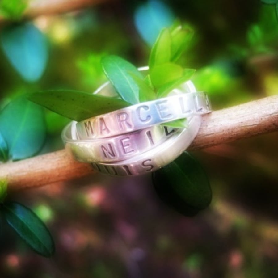 Engraved Silver (Russian-Stlye) Ring - Three Little Words
