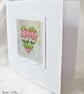 HAND EMBROIDERED GREETING CARD - HEART VALENTINES DAY - Image 3