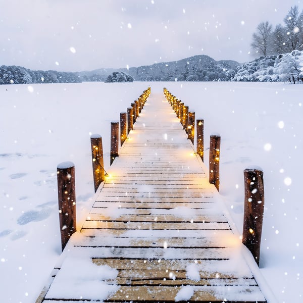Jetty The Lakes Christmas Greeting Card A5