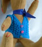 Lupin, a 16" fleece unjointed rabbit with neckerchief and knitted waistcoat. - Image 4