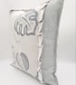 Pastel green 16" envelope backed cushion with frill detail.   - Image 4