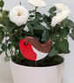 Robin clay decoration, houseplant stake decoration  - Image 3