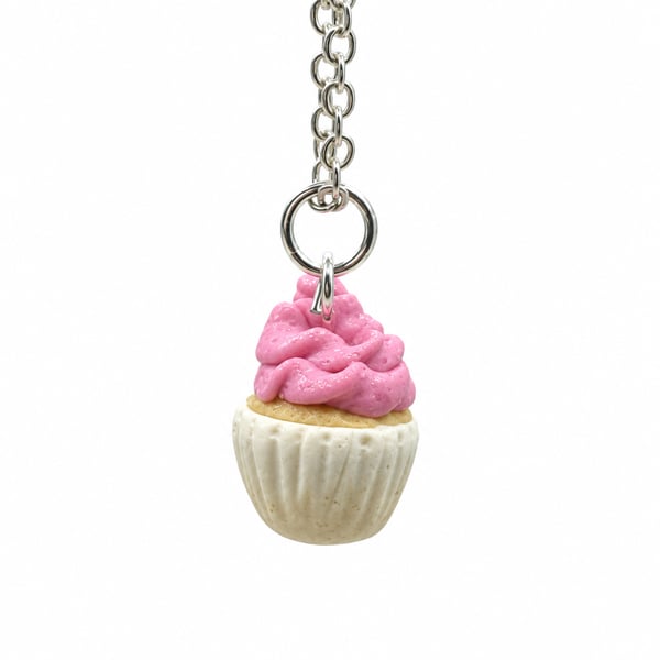 Mini Pink Cupcake Necklace Sweet 16 Gift For Her