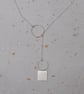 Recycled sterling silver wire lariat style necklace - geometric jewellery  - Image 4