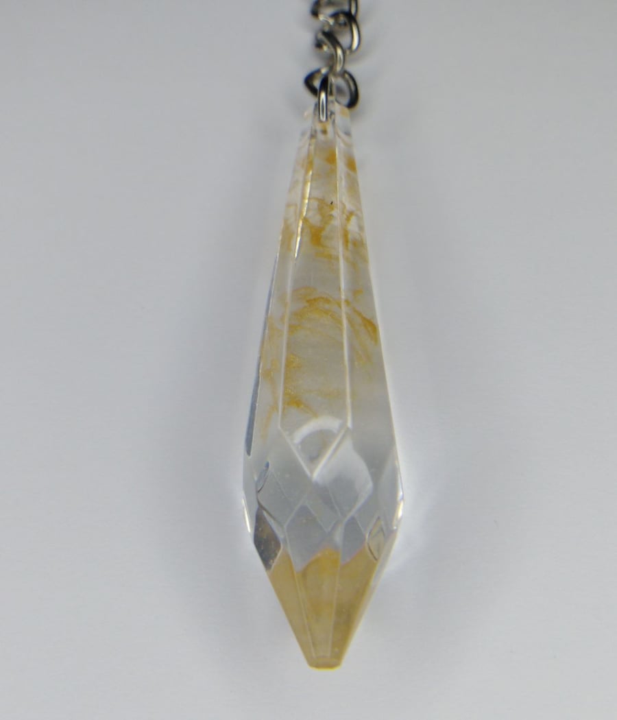 Gold red swirls faux crystal bagcharm or keyring