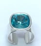 SWAROVSKI ELEMENTS RING silver plated base adjustable - Image 8
