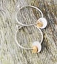 Mixed Metal 15mm Sterling Silver Hoop Earrings with Gold and Silver Discs - Image 1