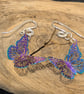 Dainty Purple Anodised Stainless Steel Butterflies on Sterling Silver Earwires 