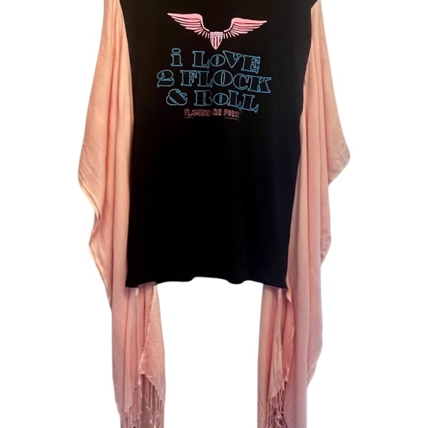 One Of A Kind Upcycled Boho Flamingo Top Tunic