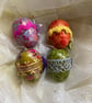 4 solid wooden decorated eggs - Image 2