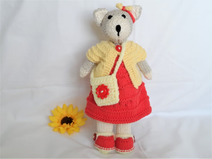 Hand Knitted Animal With Clothes Soft Plush Toy... Folksy