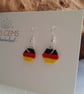 Hexagonal German Themed Flag Beadwork Earrings - Image 2