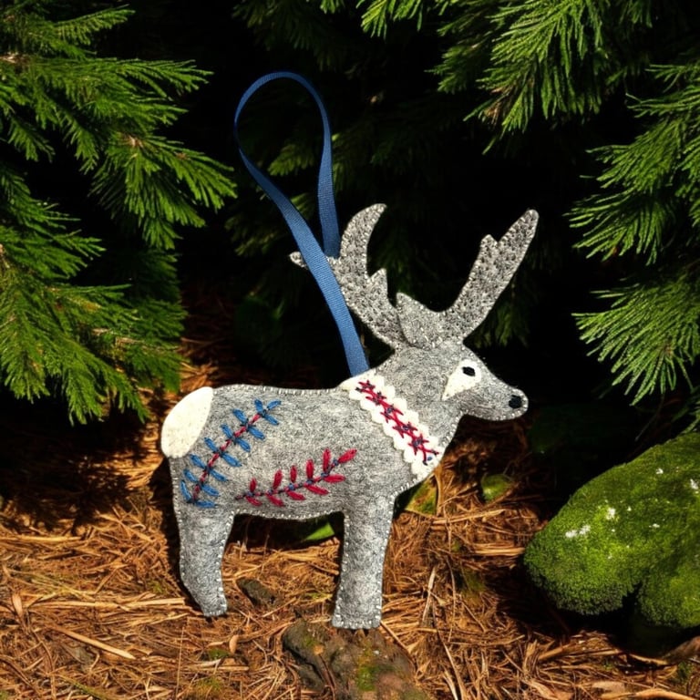 Eco friendly Christmas Felt Hanging Decoration Reindeer