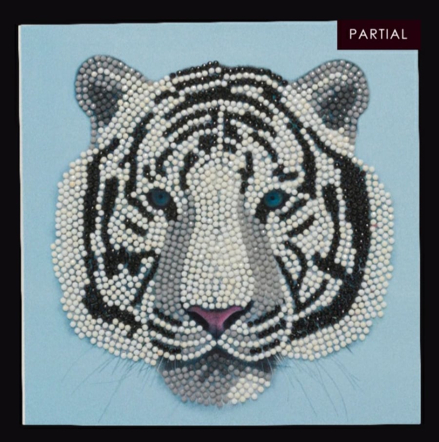 White tiger head craft buddy crystal art kit 