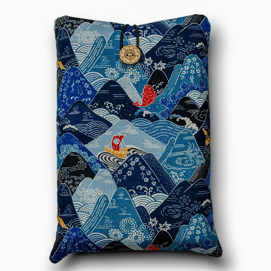 Mountain & Wave Book Sleeve – Japanese Cotton Book Protector