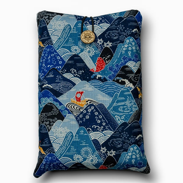 Mountain & Wave Book Sleeve – Japanese Cotton Book Protector