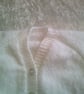 White 20 inch v Neck Cardigan with Lacy Design - Image 4