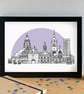 Lancaster Skyline Art Print - Image 1