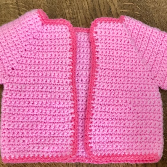 Short Sleeved Baby Cardigan - Tiny Baby (Premature)