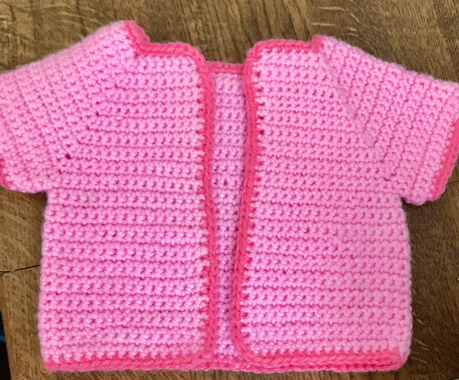 Short Sleeved Baby Cardigan - Tiny Baby (Premature)