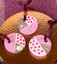Vardo, Painted Roses - hand painted hanging decorations (set of 3)