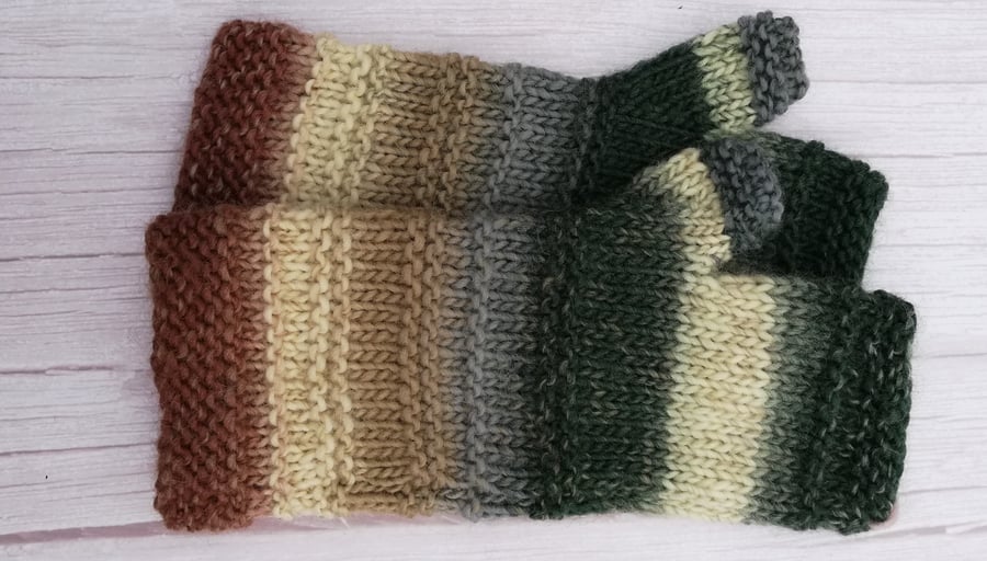 Wool Fingerless Gloves 'Blorenge' medium to large