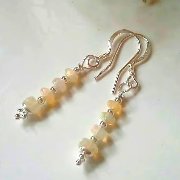 Dainty Ethopian Wello Opal Sterling Silver Earrings