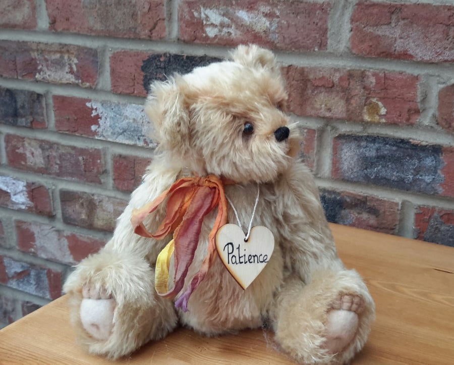 Patience, Mohair Bear, 11" Collectable Artist Bear, Christmas Bear, Teddy Bear