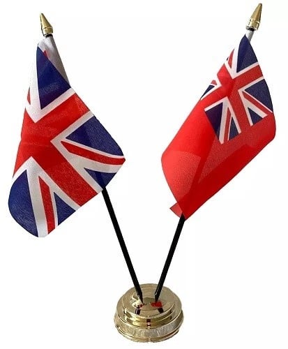 Navy Red Ensign & Union Jack Friendship 2 Flag 12" Table Display