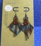 Mini Origami mesh earrings with blue rings - Image 2