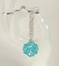Handbag Charm, Turquoise Crystal with a Chainmaille Chain and Keyring - Last One - Image 4
