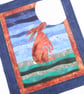 Moon Gazing Hare Kit Art Quilt 