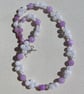 Lavender Amethyst & Clear Quartz Gemstone Necklace "Lavender Dazzle" - Image 4