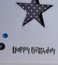 Navy Blue and White Polka Dot Star Aperture Birthday Card - Image 2
